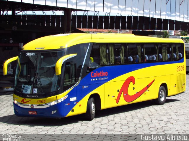 Coletivo Transportes 3505 na cidade de Maceió, Alagoas, Brasil, por Gustavo Alfredo. ID da foto: 3033428.