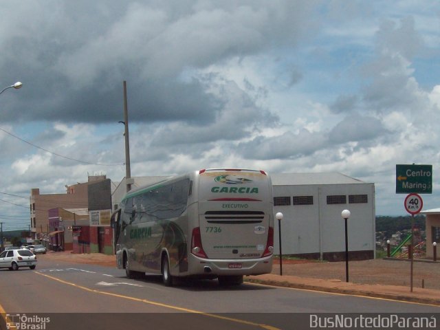 Viação Garcia 7736 na cidade de Apucarana, Paraná, Brasil, por Josino Vieira. Número da foto: #3039784.