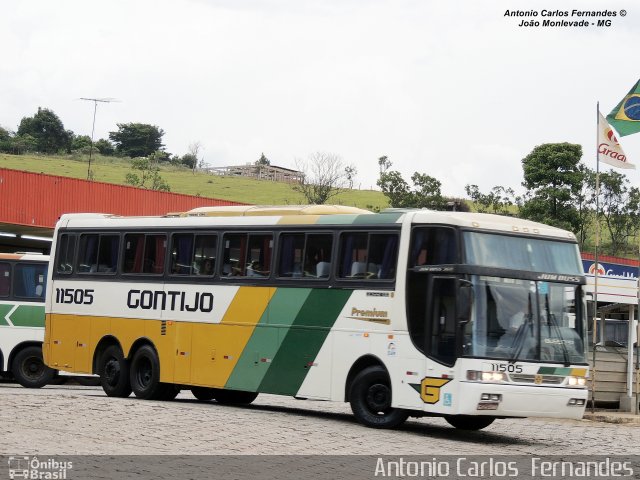 Empresa Gontijo de Transportes 11505 na cidade de João Monlevade, Minas Gerais, Brasil, por Antonio Carlos Fernandes. Número da foto: #3038776.