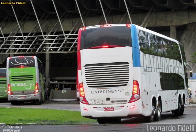 Auto Viação Catarinense 3543 na cidade de Florianópolis, Santa Catarina, Brasil, por Leonardo Fidelli. Número da foto: #3045697.