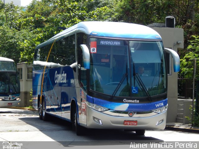 Viação Cometa 14116 na cidade de São Paulo, São Paulo, Brasil, por Abner Vinicius  Pereira. Número da foto: #3044374.
