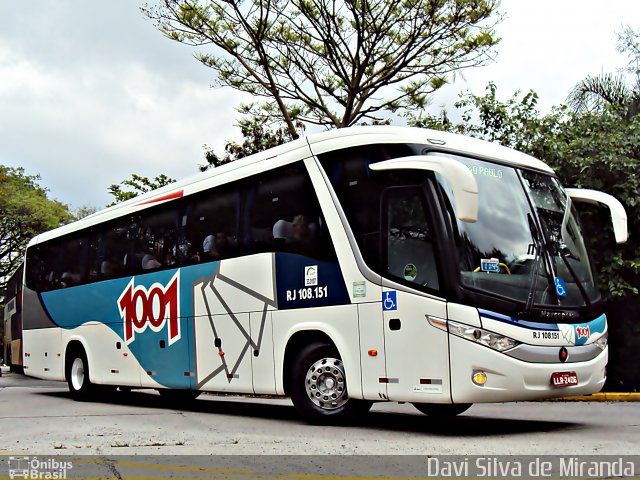 Auto Viação 1001 RJ 108.151 na cidade de São Paulo, São Paulo, Brasil, por Davi Silva. ID da foto: 3675543.