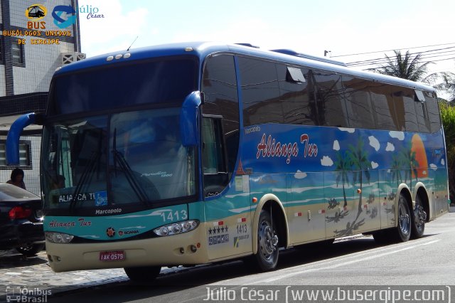 Aliança Tur Transporte de Passageiros e Turismo 1413 na cidade de Aracaju, Sergipe, Brasil, por Julio Cesar  Barbosa Martins. Número da foto: #3676819.