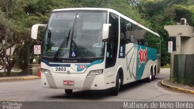 Auto Viação 1001 2803 na cidade de São Paulo, São Paulo, Brasil, por Matheus de Melo Bento. Número da foto: #3700206.
