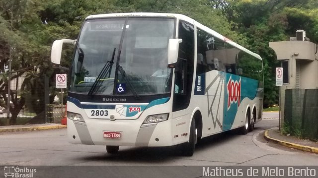 Auto Viação 1001 2803 na cidade de São Paulo, São Paulo, Brasil, por Matheus de Melo Bento. ID da foto: 3700206.