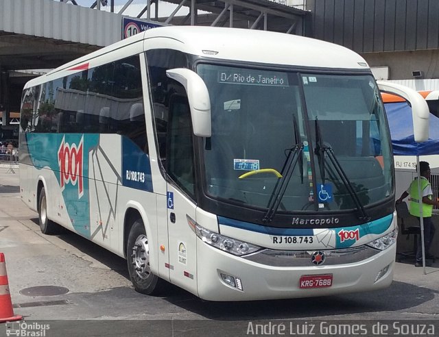 Auto Viação 1001 RJ 108.743 na cidade de Rio de Janeiro, Rio de Janeiro, Brasil, por André Luiz Gomes de Souza. ID da foto: 3699840.