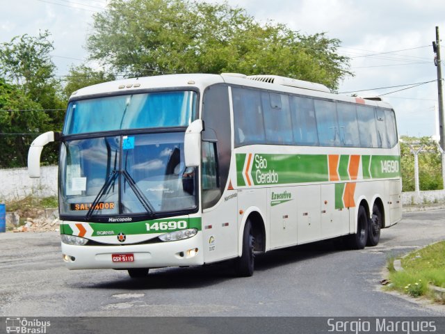 Cia. São Geraldo de Viação 14690 na cidade de Aracaju, Sergipe, Brasil, por Sergio Marques . ID da foto: 3699022.