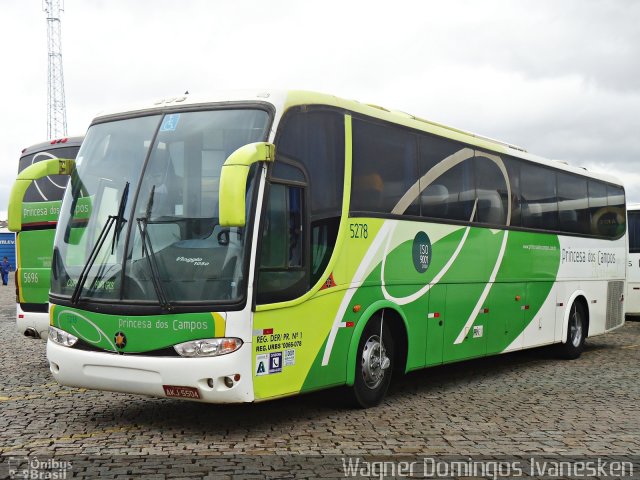 Expresso Princesa dos Campos 5278 na cidade de Ponta Grossa, Paraná, Brasil, por Wagner Domingos Ivanesken. Número da foto: #3698390.