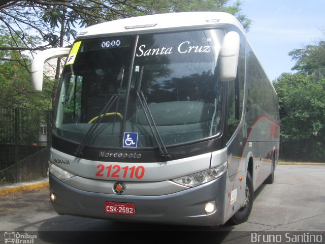 Viação Santa Cruz 212110 na cidade de São Paulo, São Paulo, Brasil, por Bruno Santino. ID da foto: 3700002.