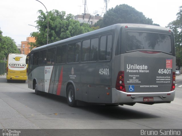 Empresa de Ônibus Pássaro Marron 45401 na cidade de São Paulo, São Paulo, Brasil, por Bruno Santino. ID da foto: 3700963.