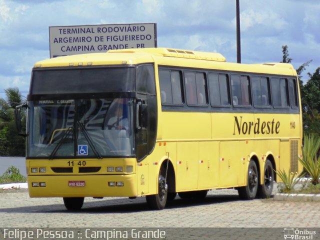 Viação Nordeste 1140 na cidade de Campina Grande, Paraíba, Brasil, por Felipe Pessoa de Albuquerque. ID da foto: 3701755.