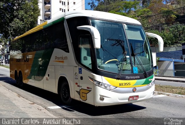 Empresa Gontijo de Transportes 18355 na cidade de Cachoeiro de Itapemirim, Espírito Santo, Brasil, por Daniel Carlos  Avelar Rocha. Número da foto: #3704463.