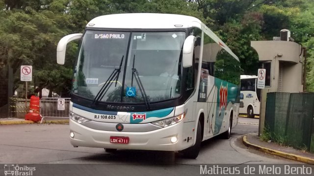 Auto Viação 1001 RJ 108.625 na cidade de São Paulo, São Paulo, Brasil, por Matheus de Melo Bento. Número da foto: #3704170.