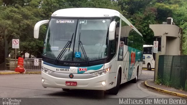 Auto Viação 1001 RJ 108.625 na cidade de São Paulo, São Paulo, Brasil, por Matheus de Melo Bento. ID da foto: 3704170.