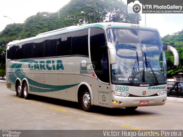 Viação Garcia 7400 na cidade de Maringá, Paraná, Brasil, por Victor Hugo Guedes Pereira. ID da foto: 3704218.