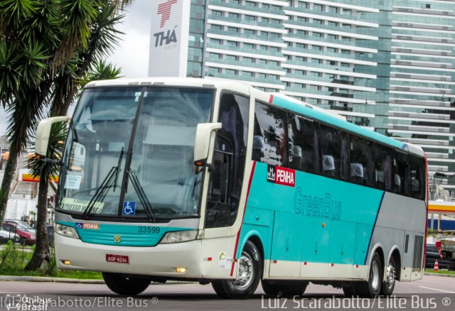 Empresa de Ônibus Nossa Senhora da Penha 33599 na cidade de Curitiba, Paraná, Brasil, por Luiz Scarabotto . ID da foto: 3703914.