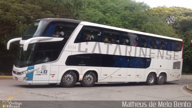 Auto Viação Catarinense 3536 na cidade de São Paulo, São Paulo, Brasil, por Matheus de Melo Bento. Número da foto: #3704057.