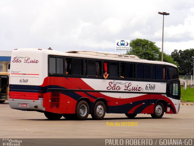 Expresso São Luiz 6360 na cidade de Goiânia, Goiás, Brasil, por Paulo Roberto de Morais Amorim. Número da foto: #3706105.