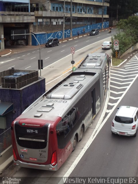 Viação Campo Belo 7 2520 na cidade de São Paulo, São Paulo, Brasil, por Weslley Kelvin Batista. Número da foto: #3705987.