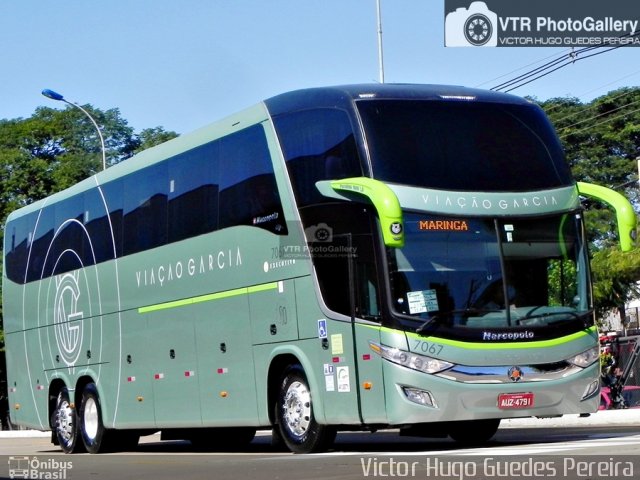 Viação Garcia 7067 na cidade de Maringá, Paraná, Brasil, por Victor Hugo Guedes Pereira. Número da foto: #3706021.