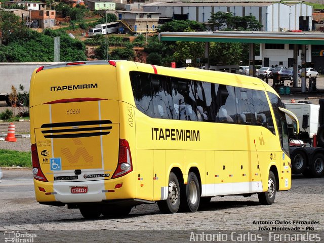 Viação Itapemirim 60661 na cidade de João Monlevade, Minas Gerais, Brasil, por Antonio Carlos Fernandes. ID da foto: 3707571.