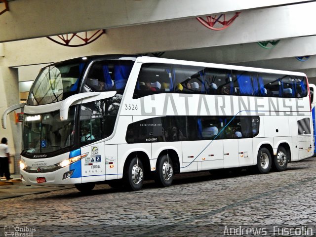 Auto Viação Catarinense 3526 na cidade de Joinville, Santa Catarina, Brasil, por Andrews  Fuscolin. ID da foto: 3709016.