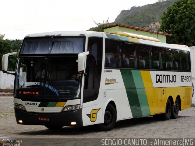 Empresa Gontijo de Transportes 12480 na cidade de Almenara, Minas Gerais, Brasil, por Sérgio Augusto Braga Canuto. ID da foto: 3710673.