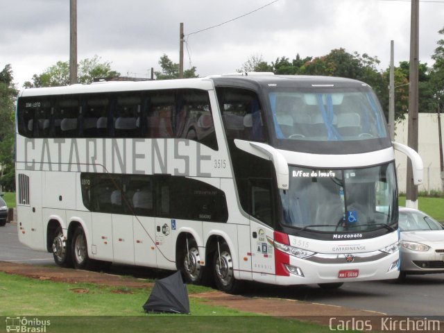 Auto Viação Catarinense 3515 na cidade de Foz do Iguaçu, Paraná, Brasil, por Carlos Kircheim. Número da foto: #3709670.