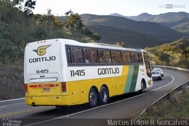 Empresa Gontijo de Transportes 11415 na cidade de Sabará, Minas Gerais, Brasil, por Marcos Felipe R. Goncalves. ID da foto: 3711642.