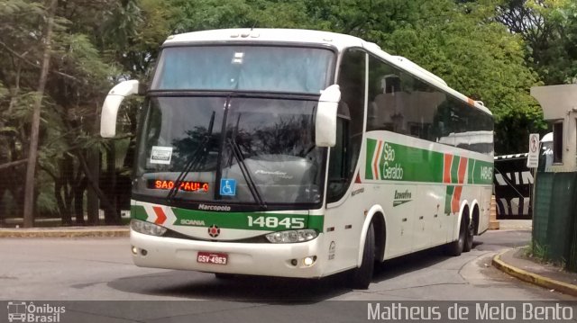 Cia. São Geraldo de Viação 14845 na cidade de São Paulo, São Paulo, Brasil, por Matheus de Melo Bento. ID da foto: 3715737.