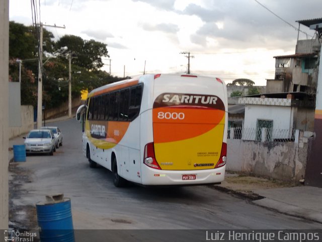 Saritur - Santa Rita Transporte Urbano e Rodoviário 8000 na cidade de Belo Horizonte, Minas Gerais, Brasil, por Luiz Henrique Campos. Número da foto: #3678050.