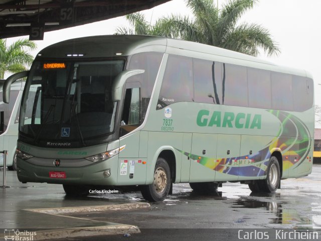 Viação Garcia 7837 na cidade de Londrina, Paraná, Brasil, por Carlos Kircheim. ID da foto: 3678644.