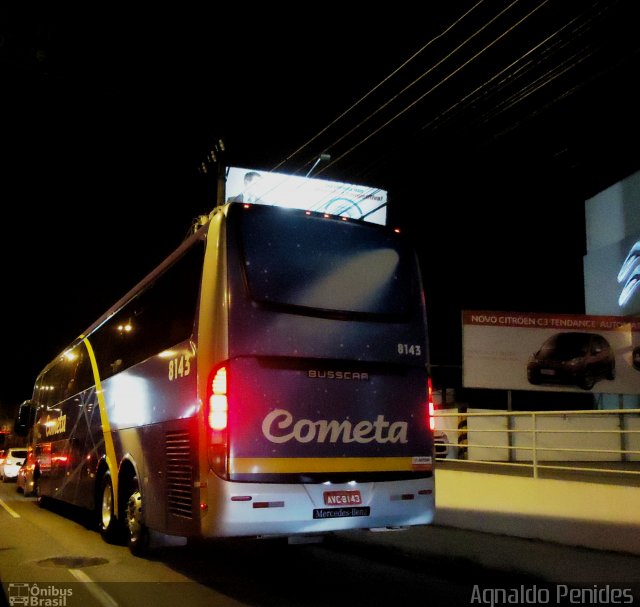 Viação Cometa 8143 na cidade de Santo André, São Paulo, Brasil, por Agnaldo Penides. ID da foto: 3716246.