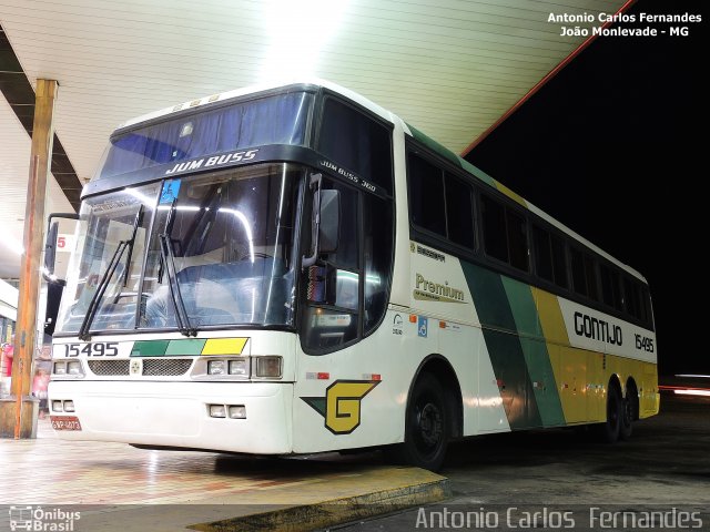 Empresa Gontijo de Transportes 15495 na cidade de João Monlevade, Minas Gerais, Brasil, por Antonio Carlos Fernandes. ID da foto: 3718643.