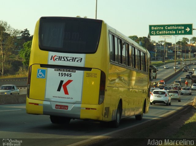 Kaissara - Viação Caiçara 15945 na cidade de Belo Horizonte, Minas Gerais, Brasil, por Adão Raimundo Marcelino. ID da foto: 3723677.