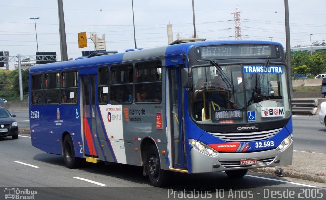 Viação Transdutra 32.593 na cidade de São Paulo, São Paulo, Brasil, por Cristiano Soares da Silva. ID da foto: 3722839.