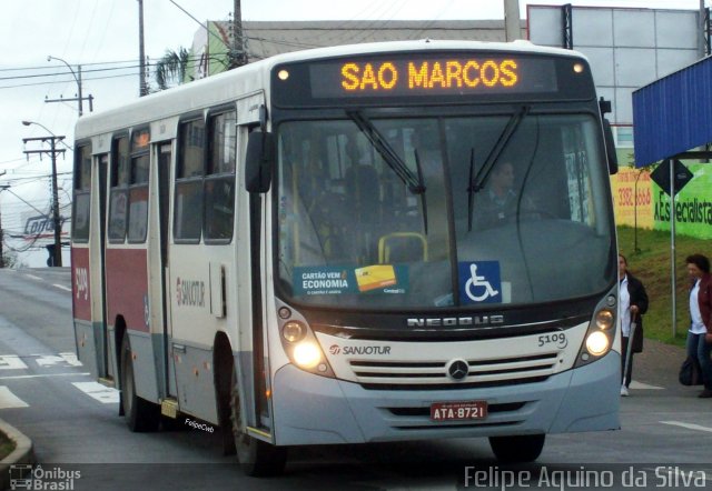 Auto Viação Sanjotur 5109 na cidade de São José dos Pinhais, Paraná, Brasil, por Felipe Aquino da Silva. ID da foto: 3726217.