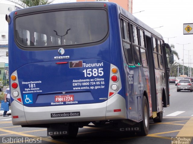 Tucuruvi Transportes e Turismo 1585 na cidade de São Caetano do Sul, São Paulo, Brasil, por Gabriel Rossi . ID da foto: 3726458.