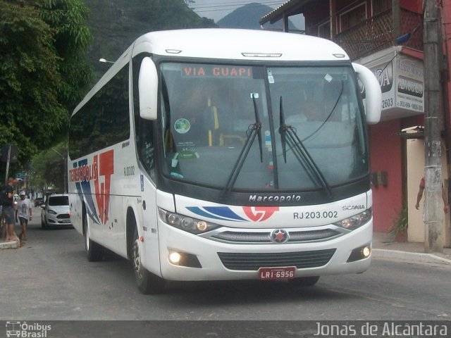 Viação Teresópolis RJ 203.002 na cidade de Guapimirim, Rio de Janeiro, Brasil, por Jonas Alcantara. ID da foto: 3728642.