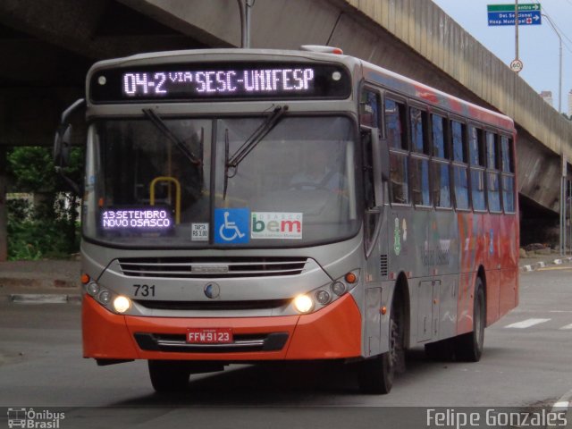 Viação Osasco 731 na cidade de Osasco, São Paulo, Brasil, por Felipe Gonzales. ID da foto: 3728542.