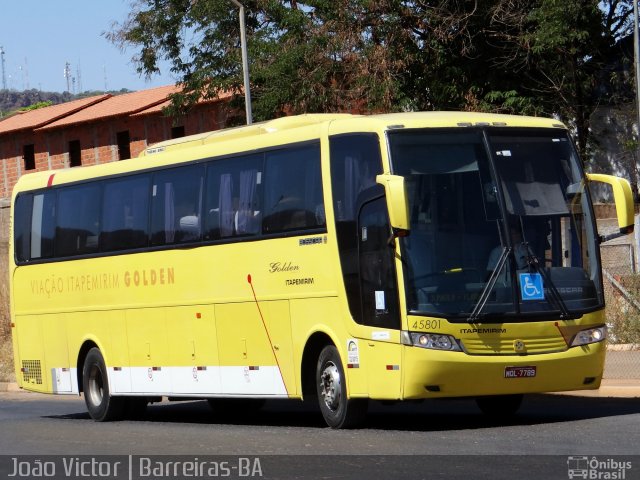 Viação Itapemirim 45801 na cidade de Barreiras, Bahia, Brasil, por João Victor. Número da foto: #3727682.
