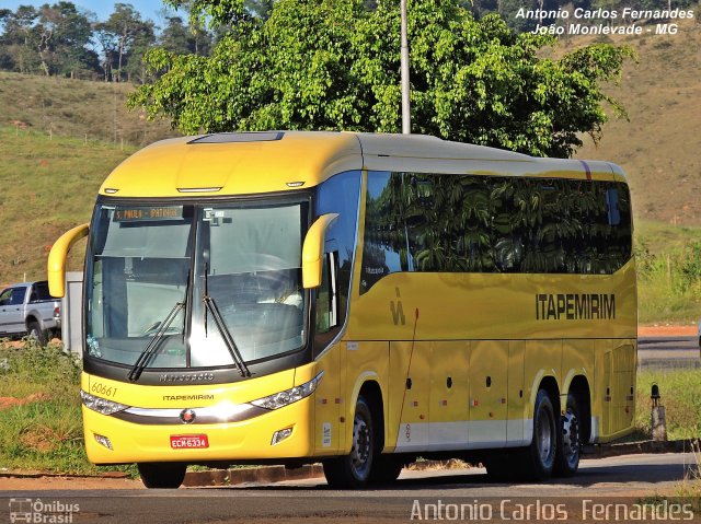 Viação Itapemirim 60661 na cidade de João Monlevade, Minas Gerais, Brasil, por Antonio Carlos Fernandes. Número da foto: #3729961.