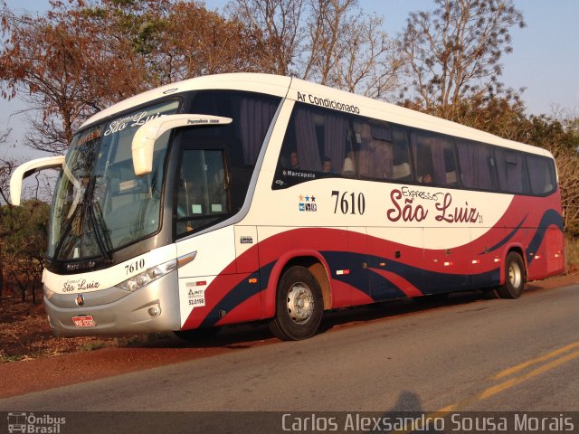 Expresso São Luiz 7610 na cidade de Bom Jardim de Goiás, Goiás, Brasil, por Carlos Alexsandro Sousa Morais. Número da foto: #3731266.