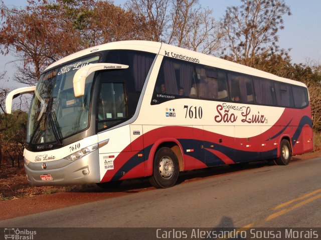 Expresso São Luiz 7610 na cidade de Bom Jardim de Goiás, Goiás, Brasil, por Carlos Alexsandro Sousa Morais. ID da foto: 3731266.