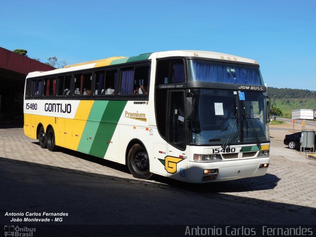 Empresa Gontijo de Transportes 15480 na cidade de João Monlevade, Minas Gerais, Brasil, por Antonio Carlos Fernandes. ID da foto: 3731692.