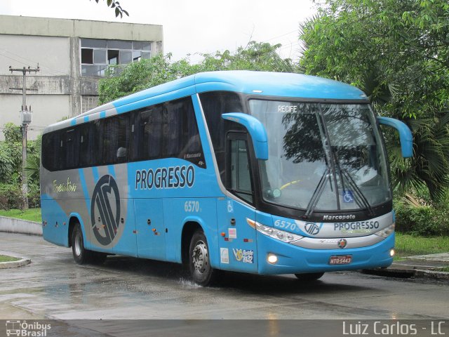 Auto Viação Progresso 6570 na cidade de Recife, Pernambuco, Brasil, por Luiz Carlos de Santana. ID da foto: 3732447.