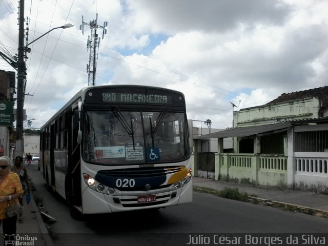 Transcol - Transportes Coletivos Ltda. 020 na cidade de Paulista, Pernambuco, Brasil, por Júlio César Borges da Silva. Número da foto: #3731385.