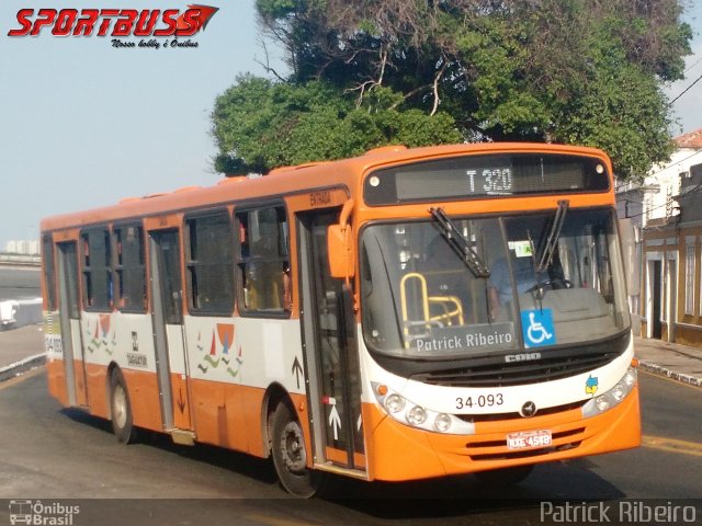 Taguatur - Taguatinga Transporte e Turismo 34-093 na cidade de São Luís, Maranhão, Brasil, por Patrick Ribeiro. ID da foto: 3735168.