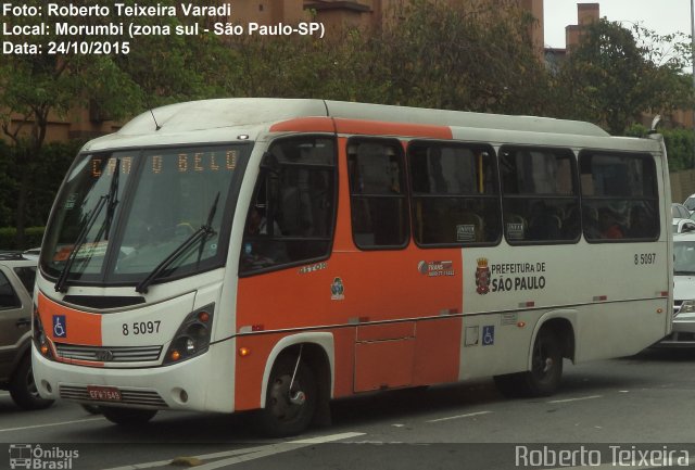 Auto Viação Transcap 8 5097 na cidade de São Paulo, São Paulo, Brasil, por Roberto Teixeira. ID da foto: 3736897.