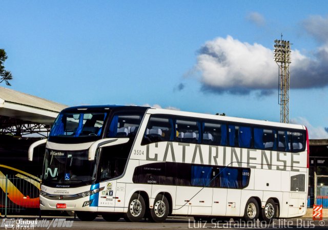 Auto Viação Catarinense 3504 na cidade de Curitiba, Paraná, Brasil, por Luiz Scarabotto . ID da foto: 3738432.